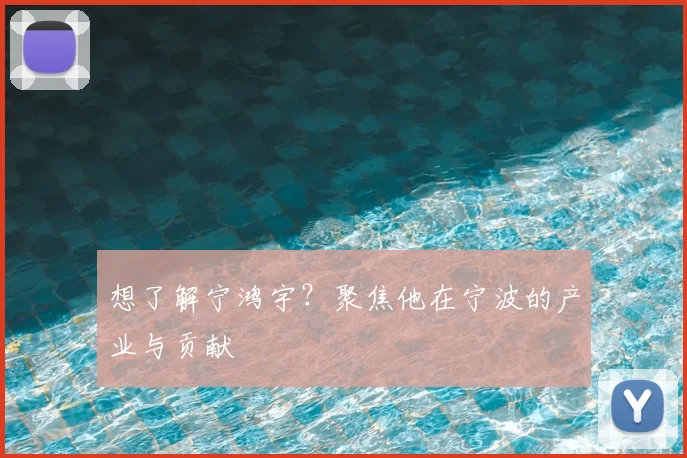 想了解宁鸿宇?聚焦他在宁波的产业与贡献
